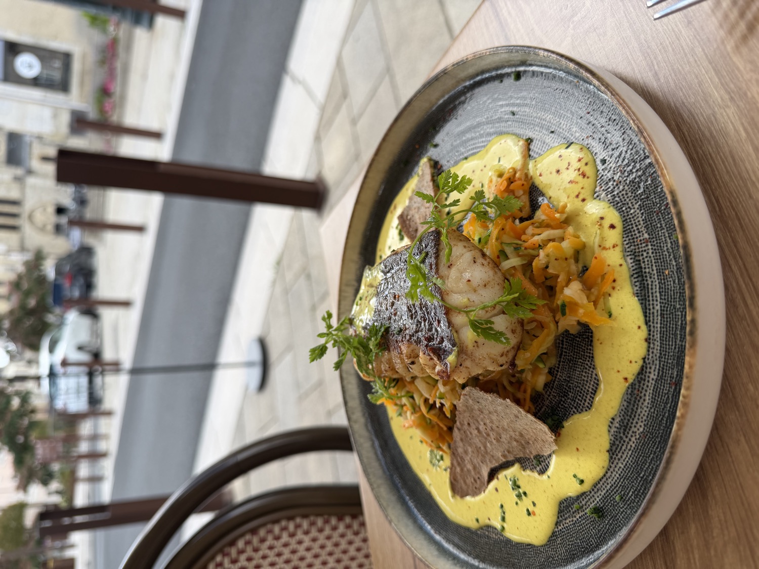 Poisson sauce safranée